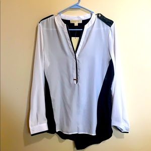 Michael Kora Black and white blouse